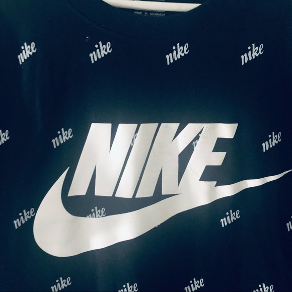 NIKE MEN’S BLACK -WHITE T-SHIRT.SIZE LARGE - Picture 3 of 5